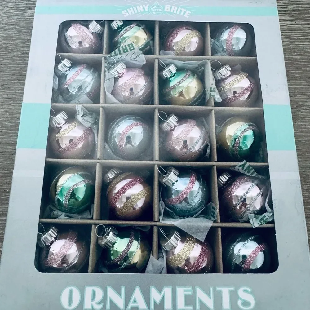 Christopher Radko Shiny Brite Pastel Glitter Christmas Easter Ornaments
